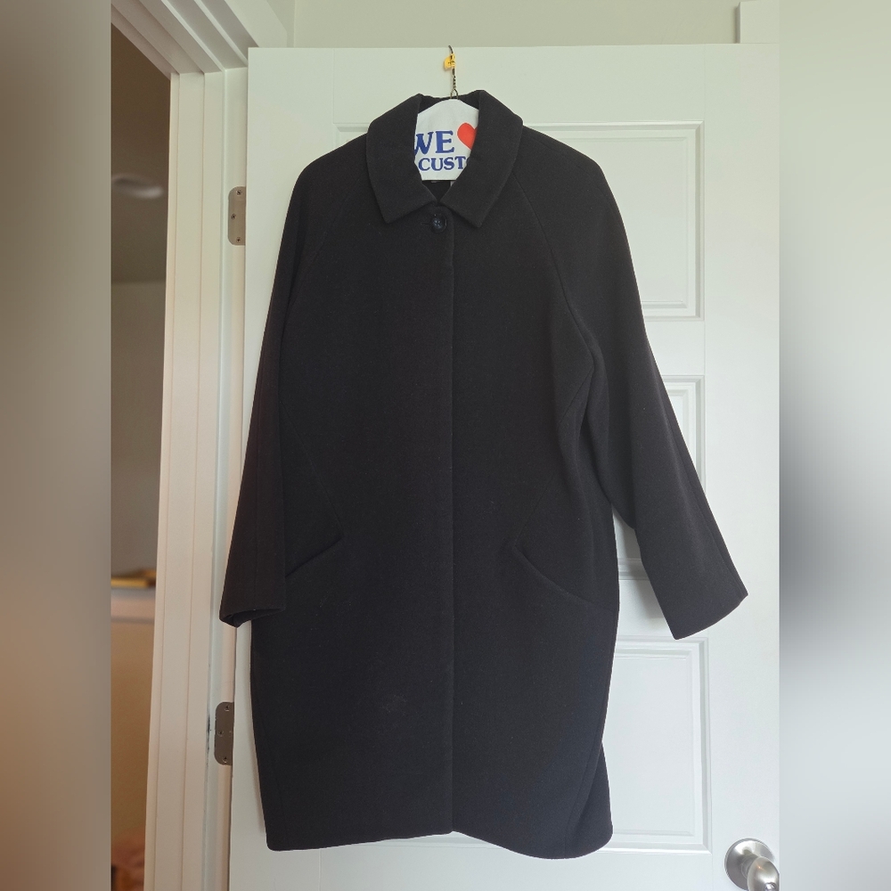 Pure Collection Dark Navy Blue Classic Wool Coat